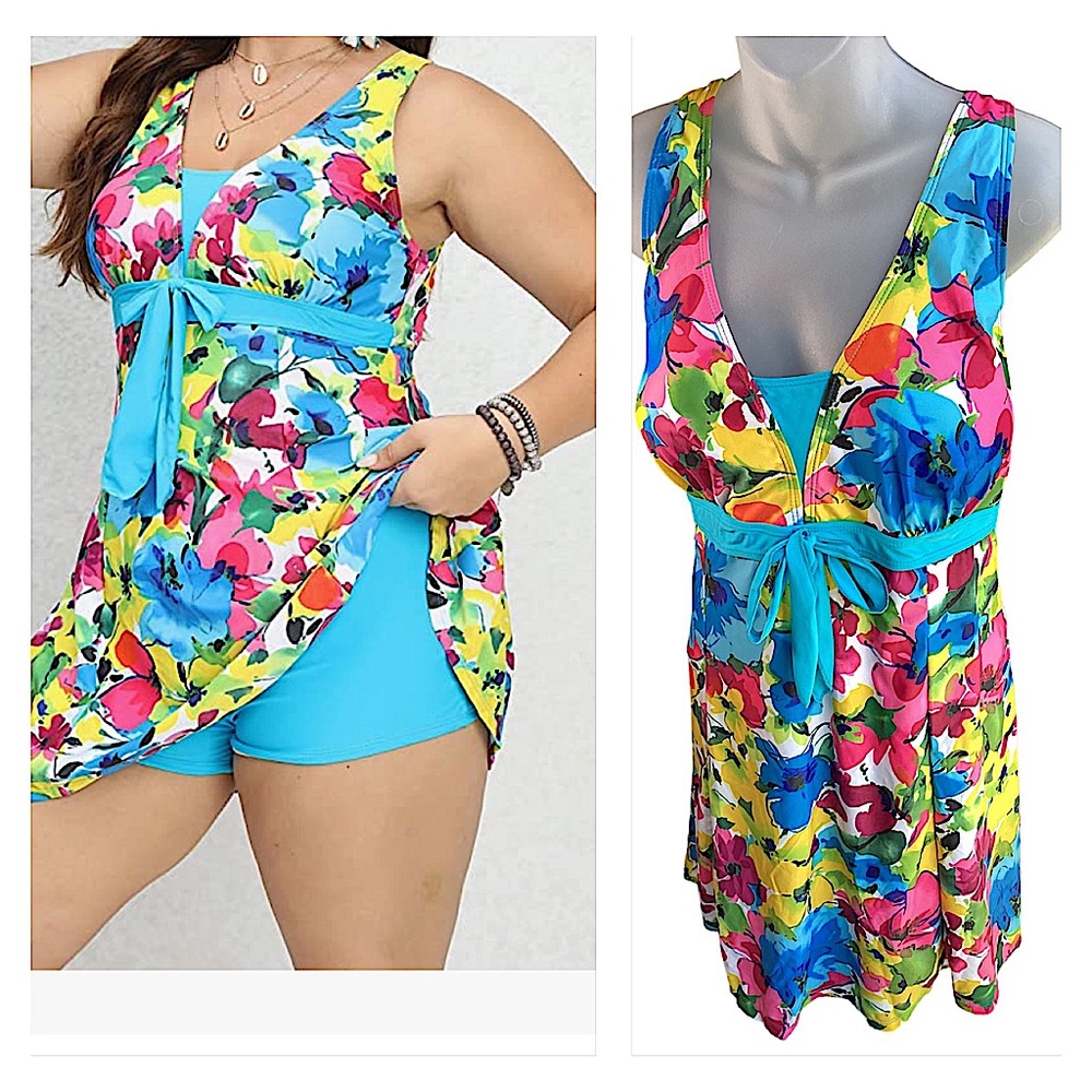 ECupper Swim Dress with Shorts. S3
